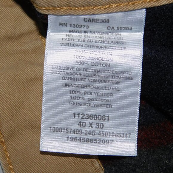 WRANGLER Fleece Lined Tan Cargo Pant Mens 36" x 29" ** READ - Picture 5 of 9